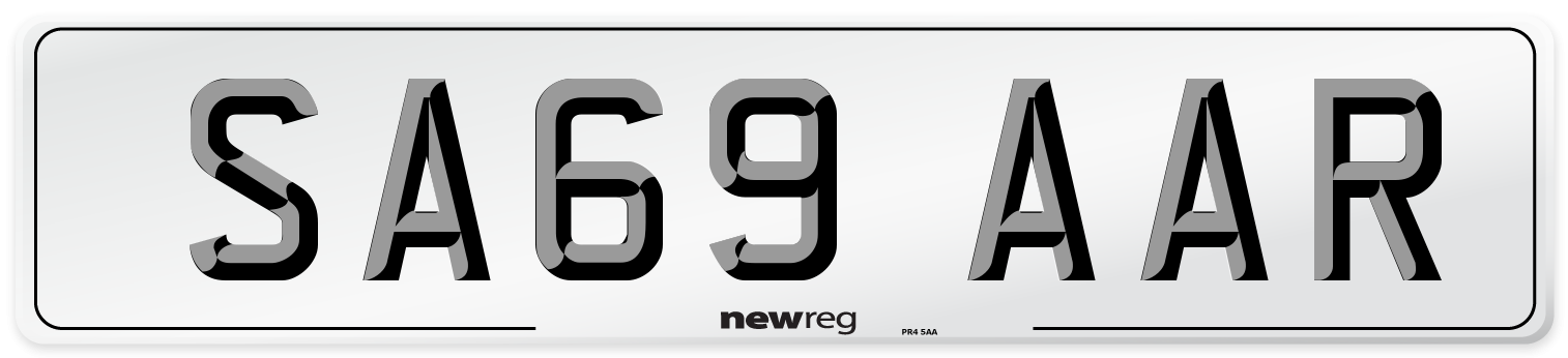 SA69 AAR Number Plate from New Reg